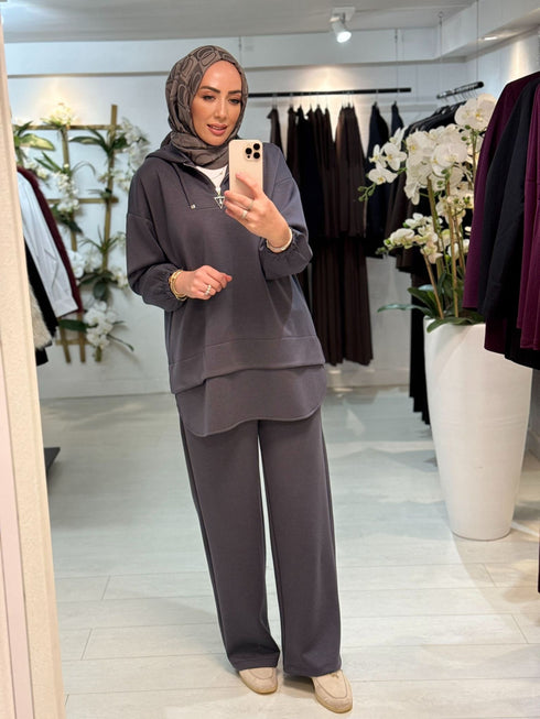 Layer Zip Set Antraciet