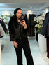 Fur Coat met Rits Zwart