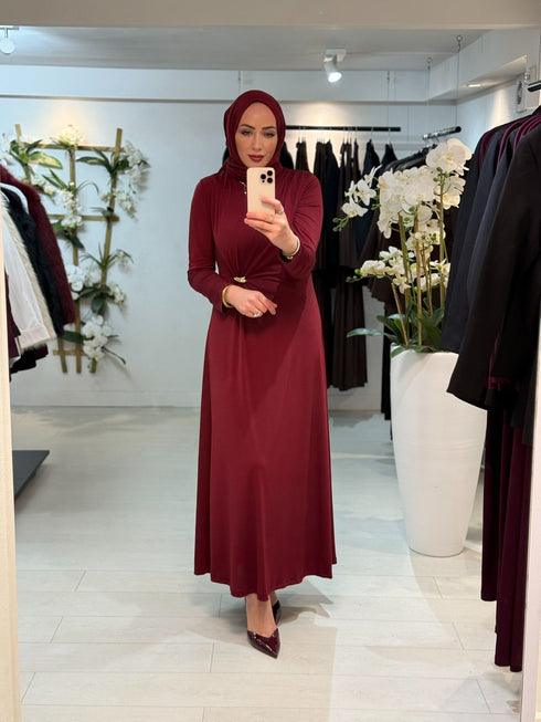 Twist Dress Burgundy (ook grote maten)