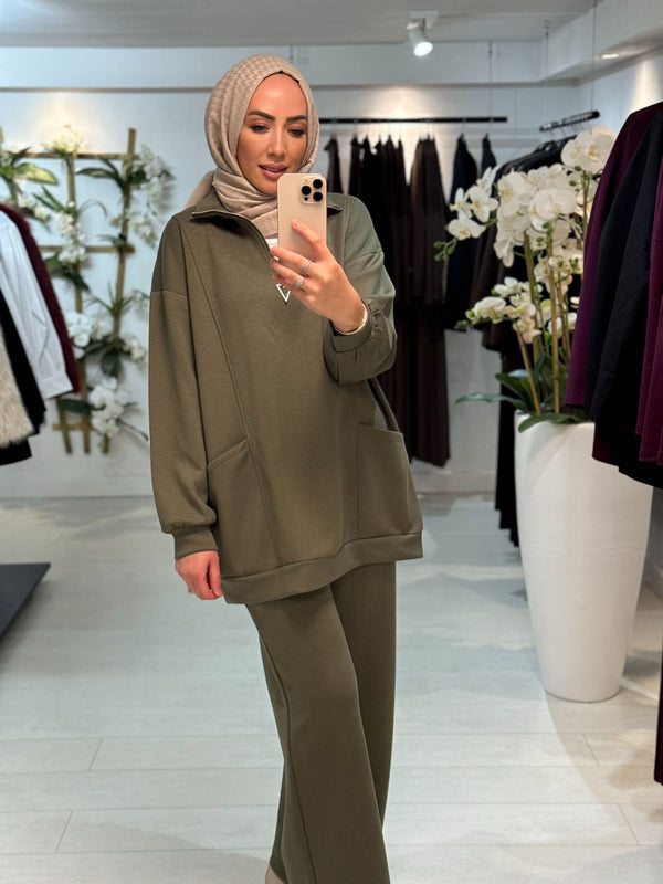 Zip Pocket Set Khaki