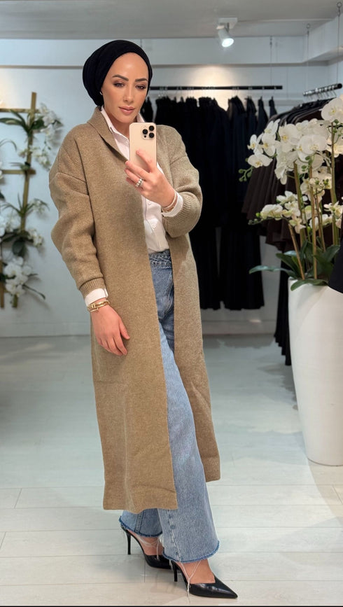 Classic Long Vest Beige