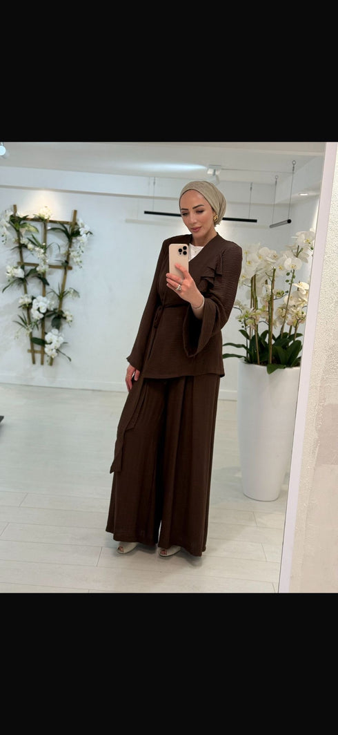 Elegante 2 delige set Bruin
