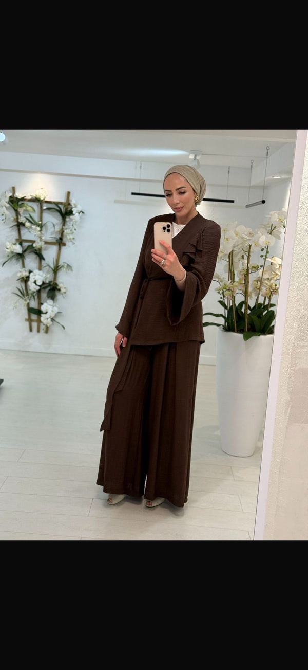 Elegante 2 delige set Bruin
