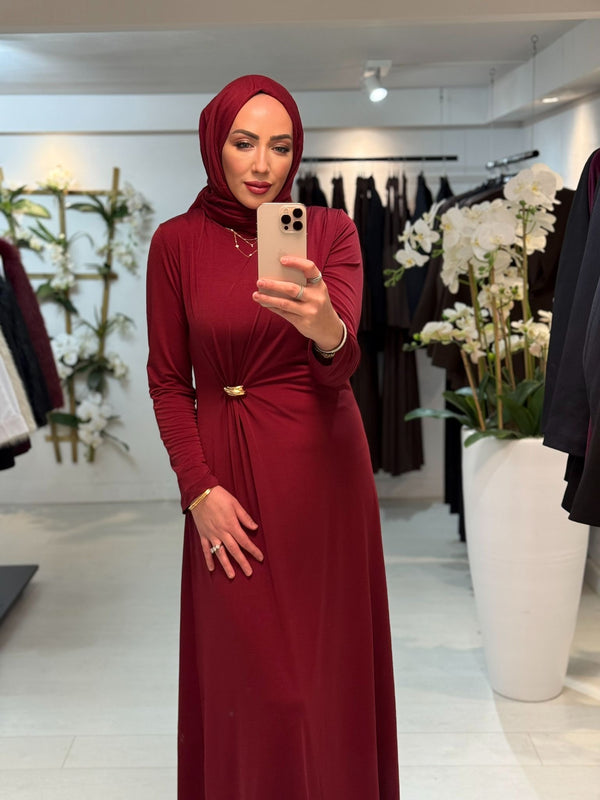 Twist Dress Burgundy (ook grote maten)