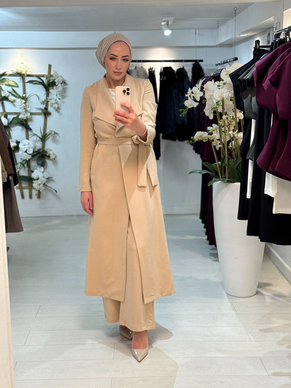 Long Coat Set Beige