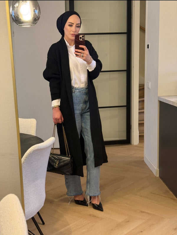 Classic Long Vest Zwart