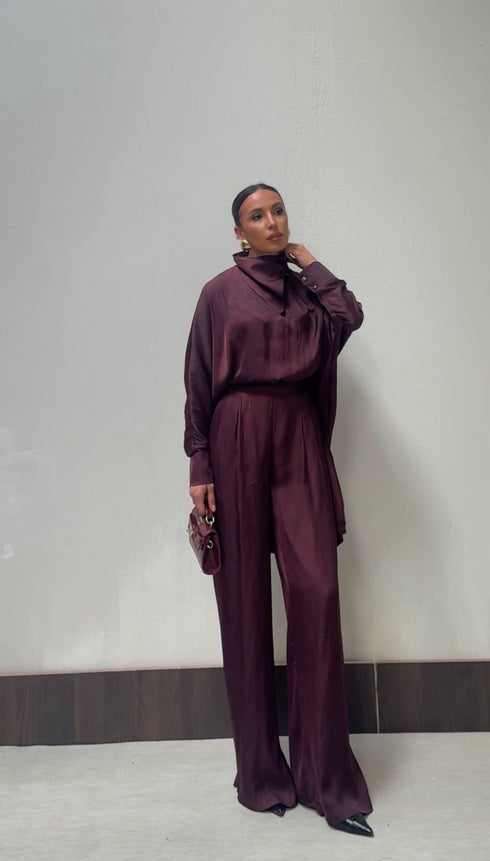 Satin Set Burgundy