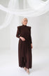 Pleated Dress Brown