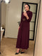 Golden Detail Dress Burgundy
