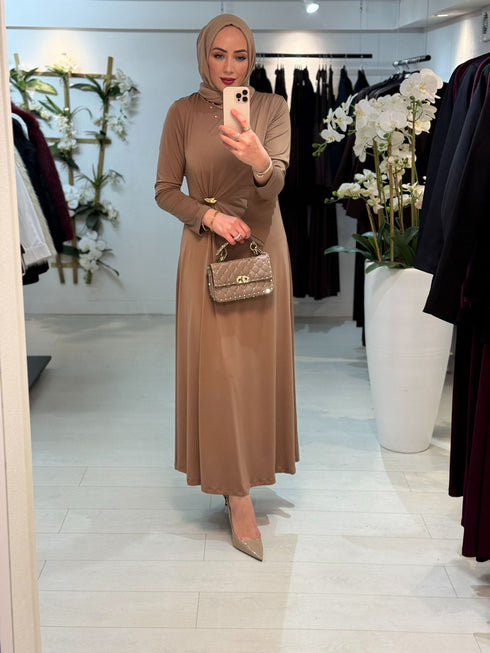 Twist Dress Mocha (ook grote maten)
