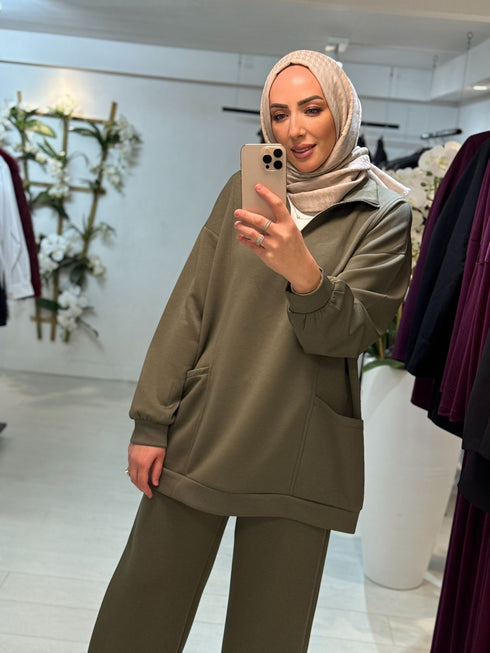 Zip Pocket Set Khaki