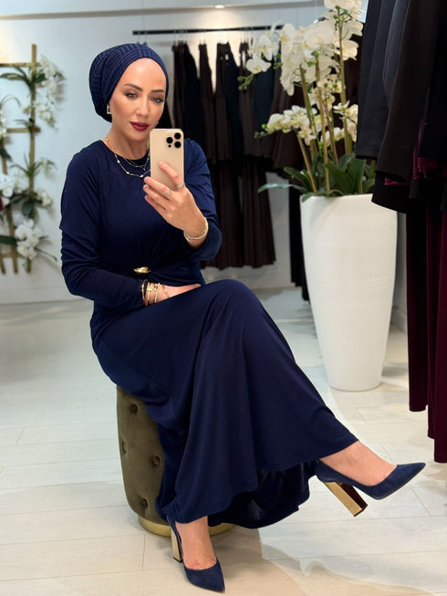 Twist Dress Marineblauw (ook grote maten)